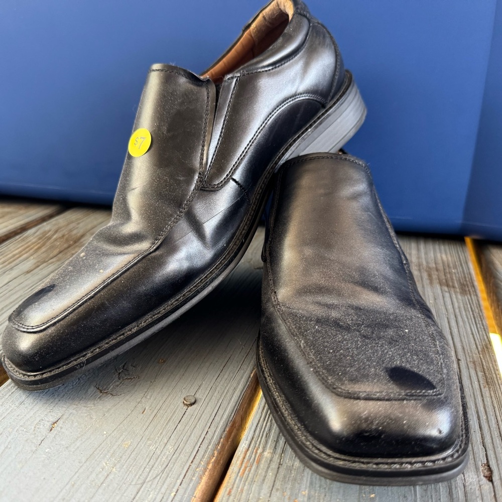 George Black Leather Loafers Slip-Ons